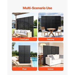 Divisorio Moderno Autoportante in Metallo da 112 cm L x 183 cm A, Pannello Divisorio per Giardino con Base Rinforzata, Separatore per Ambienti - Product Image 6