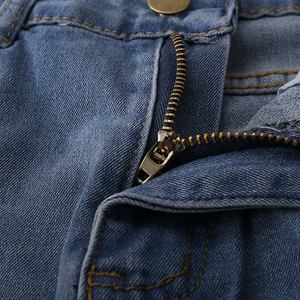 Jeans de Mezclilla Rasgados de Cintura Alta para Mujer, Corte Ajustado, Estilo Otoñal, Color Azul, Algodón y Spandex - Product Image 4