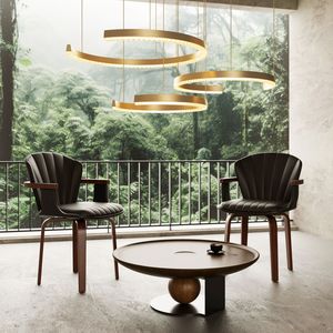 Set di 2 Sedie da Pranzo Girevoli in Legno Curvato Stile Mid-Century Moderno, Sedie Decorative in Pelle PU Termopressata Nera - Product Image 1