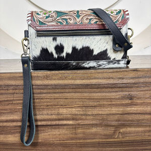 Nouveau sac à bandoulière mini en cuir de vachette de luxe, design tendance, style bohème, pochette en cuir marbré, sac à bandoulière western, sac à main fait à la main - Product Image 5