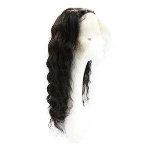 Top sale 100% wigs human hair lace front 18 Inch body wavy natural black color Grade 12A wholesale price OBM ODM