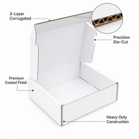 Boîte cadeau postale de haute qualité, personnalisée, minimaliste, avec logo blanc, en papier ondulé rose, pour les soins de la peau, les extensions de cheveux, les boutiques