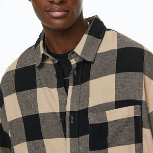 Camisa de Franela a Cuadros para Hombre, 100% Algodón, Manga Larga, Transpirable, Antiarrugas, Estilo Casual con Botones, Último Diseño - Product Image 4
