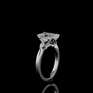 Anillo de Compromiso con Diamante Cultivado en Laboratorio, Corte Esmeralda, Certificado IGI, con Piedras Laterales Marquise, Oro 10K, 14K, 18K, Plata 925, Regalo de Aniversario - Product Image 4