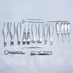 Juego de 19 Piezas de Instrumentos para Cirugía Dental Oral, Elevadores y Pinzas para Extracción de Raíces - Product Image 1