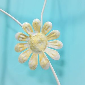 Set di 4 Tralicci da Giardino in Metallo Antiruggine Bianco Crema 220 cm x 50 cm, Supporto per Fiori da Esterno per Piante Rampicanti - Product Image 2