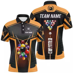 Camiseta de billar sublimable al por mayor, camisa de snooker personalizada, ropa deportiva para hombre, polos de billar 100% poliéster - Product Image 5