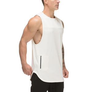 Débardeur de musculation pour hommes, débardeur de fitness, veste sans manches à fermeture éclair, vêtements de sport respirants en coton pour l'été, vêtements de sport ajustés pour hommes - Product Image 5