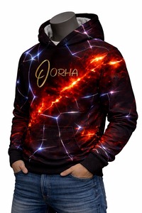 Sudadera con Capucha Estampada Oorha para Hombre, Informal, de Manga Larga, Tejida en Poliéster, con Logotipo Frontal, Corte Regular, Estilo Otoñal - Product Image 3