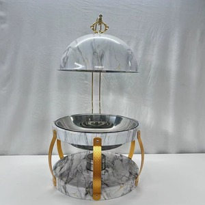 Premium Quality Steel Food Chafing Dish Customized Size Round Shape Buffet Dish With Legs For Wholesale Supplier - Product Image 3