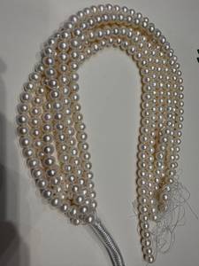 Collier de perles d'eau douce naturelles blanches rondes de 8 mm, en stock, bon lustre - Product Image 5