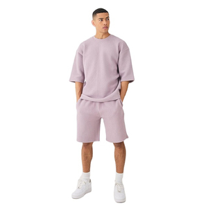 Camiseta de Verano para Hombre, Nueva Moda, Estilo Urbano, Cuello Redondo, Transpirable, Material de Rizo, Poliéster/Algodón, Talla Grande - Product Image 1