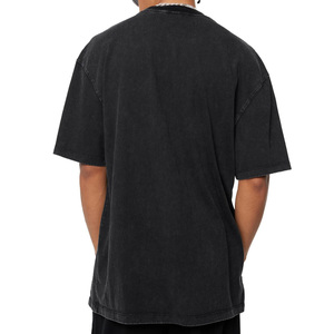Fabricant de T-shirts en gros de qualité supérieure, T-shirts pour hommes personnalisés, surdimensionnés, 100% coton, blancs, effet délavé à l'acide - Product Image 6