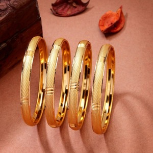 Luxury Dual Tone Gold Plated Designer <b>Bangles</b> Set Intricate Pattern Stackable Jewelry for Women Festive and Party Wear - Product Image 4