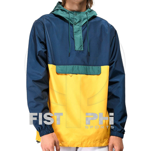 Chaqueta Anorak con Capucha y Bolsillo Frontal, Diseño Moderno con Bloques de Color, Cierre de Cremallera de Cuarto, Cordón Ajustable, Estilo Urbano Deportivo, Personalizable con Logotipos - Product Image 4