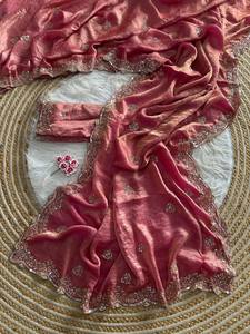 Heavy sequence embroidery saree Comfortable fabric Indian saree High quality silk saree <b>Top</b> selling Indian saree - Product Image 6