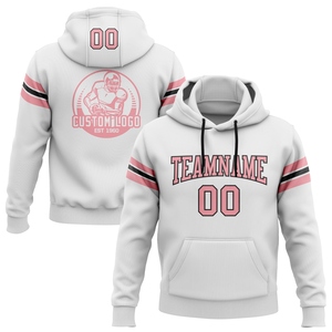 Sweat-shirt à capuche de football personnalisé, nouveau design, blanc, rose-moyen, noir, vente en gros directe pour l'industrie - Product Image 1
