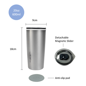High Quality 20Oz/600Ml <b>Double</b> <b>Walled</b> Stainless Steel Porcelain Liner Vacuum Flask Insulated-Tumbler Sports Drink Bottle - Product Image 5