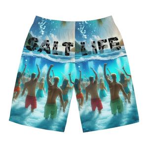 Pantalones cortos de verano para hombre, pantalones cortos informales transpirables con cordón, trajes de baño de color liso, pantalones cortos para correr y hacer deporte, surf, vacaciones en la playa - Product Image 1