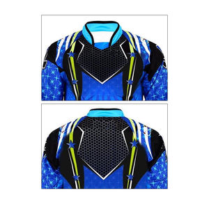 Camiseta de Fútbol Unisex de Manga Larga Azul Sólido, Poliéster que Absorbe la Humedad, Impresión por Transferencia de Calor, Transpirable, Personalizable con Nombre de Equipo - Product Image 3