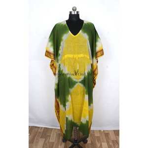 Caftán indio floral vintage de algodón, túnica de playa, regalo de San Valentín para mujer, cubrebikini, vestido suave, maxi vestido, ropa de dormir de verano - Product Image 1