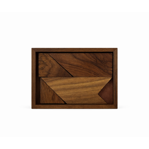 Planche de puzzle rectangulaire en bois de rose indien faite à la main |   Jeu de réflexion en bois pour stimuler le QI |   Jeu de puzzle éducatif de voyage |   Logique Familiale - Product Image 1