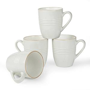 ชุดแก้วกาแฟเซรามิกดีไซน์หรูหรา พร้อมลายริ้วและผิวสัมผัสลายจุด จับถนัดมือ เหมาะสำหรับใช้ในบ้าน ห้องครัว และสำนักงาน - Product Image 3