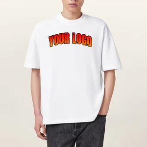 เสื้อยืดโอเวอร์ไซส์สีขาวสำหรับผู้ชาย ผ้าฝ้ายพรีเมียม ทรงหลวม คอกลม สไตล์สตรีทแวร์ลำลอง ลายกราฟิก สำหรับฤดูร้อน - Product Image 1