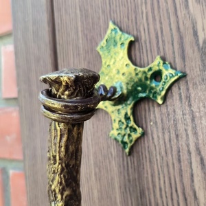 Poignée de portail en fer forgé traditionnelle Iron Nature, résistante à la rouille, quincaillerie de clôture, finition peinte, design élégant, fabrication complexe - Product Image 4