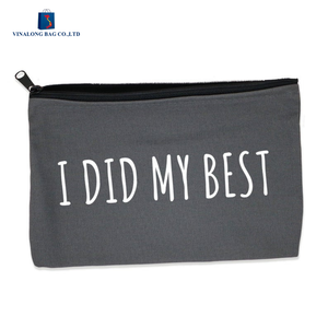 Custom Printed Canvas Zipper Bag Reusable Travel Storage <b>Pouch</b> OEM Bulk Supply - Product Image 3