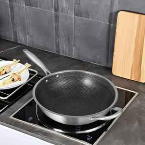 Juego de Sartenes de Hierro con Revestimiento de Acero Inoxidable, Antiadherente, Ecológico, Compatible con Inducción, Mango de Plástico, Capacidad de 1-2L, para Cocina - Product Image 6