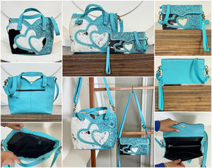 Sac bandoulière et portefeuille en cuir de vachette véritable, fait main, de qualité supérieure, ensemble de 2 pièces pour femmes - Product Image 3