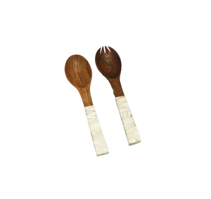 ที่ตักสลัดดีไซน์ทันสมัยพร้อมด้ามจับทำจากเปลือกหอยมุก  อุปกรณ์เสิร์ฟสลัด  ราคาขายส่งจากโรงงาน - Product Image 1