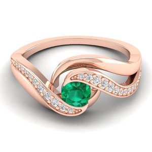 REYES Luxurious GRA Certified Moissanite with Emerald Gemstone <b>Ring</b> in 925 Sterling Silver Everyday Wear Birthstone <b>Rings</b> - Product Image 5