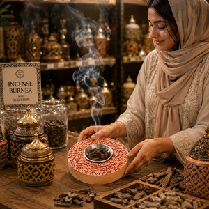 Brûleur à Bakhoor en Bois d'Acacia avec Calligraphie Arabe Sculptée, Porte-Encens Oud, Bol en Laiton, Décoration de Luxe pour la Maison Islamique, Cadeau Ramadan Aïd - Product Image 2