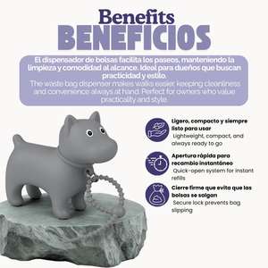 Dispenser per Sacchetti per Rifiuti di Animali Domestici con Design Cucciolo e Cactus Verde e Giallo, Elegante Soluzione per lo Smaltimento delle Feci dei Cani - Product Image 6