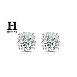 IGI GIA Certified Lab Grown Diamond <b>Stud</b> <b>Earrings</b> 14K Gold Round Brilliant Cut Solitaire <b>Earrings</b> - Product Image 1