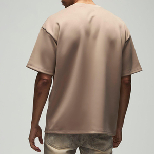 T-shirt surdimensionné en tricot personnalisé pour homme, polyester/coton, avec logo, taille plus, écologique, respirant - Product Image 2