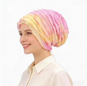 Pañuelo para el Cabello Ajustable de Satén Rosa, Color Sólido, Estilo Lindo, Unisex, para Uso en Exteriores, 54-56 cm, 100% Acrílico - Product Image 2