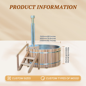 Jacuzzi Exterior de Madera Rústica con Calefacción e Interior de Acero Inoxidable para una <span class=keywords><strong>Experiencia</strong></span> de Spa de Lujo en el Patio Trasero - Product Image 3