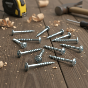 Tornillos de Acero al Carbono con Recubrimiento de Zinc Resistentes a la Intemperie - Cabeza Plana, Rosca para Madera, Tamaños Personalizados - Product Image 1