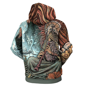 Sudadera con Capucha para Hombre, Estampado Colorido Estilo Van Gogh, Corte Regular, Informal, Otoño, Impresión por Sublimación, Tejido de Poliéster - Product Image 5