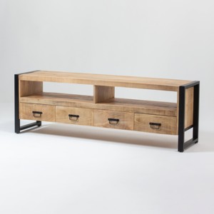 Mueble de TV Vandana Novara Ultra de Madera, Diseño Moderno y Minimalista de Consola de Entretenimiento en Madera Sólida - Product Image 1