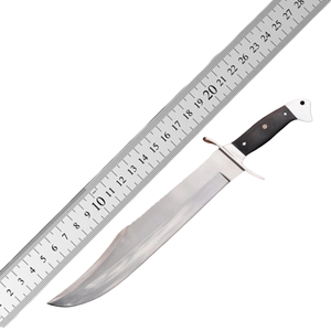 Cuchillo de Caza Bowie de Acero de Damasco Premium, Mango de Hueso, Forjado a Mano, Hoja Fija, Supervivencia al Aire Libre, Funda de Cuero, OEM - Product Image 5