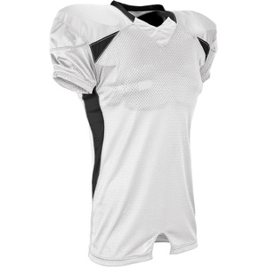 Maillot de football américain blanc à col en V pour homme, manches courtes, maille respirante en polyester, vêtements de sport, coupe régulière pour adulte - Product Image 1