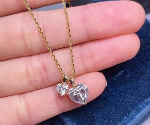 Hermosa forma de corazón Moissanite diamante personalizado blanco forma de corazón colgante de plata esterlina - Product Image 3