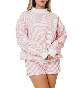 Sudadera Personalizada 100% Algodón para Hombre, Cuello Redondo, Corte Regular, Color Rosa Blanco, Transpirable, Tejida, Informal, Lisa, Teñida, para Primavera - Product Image 1