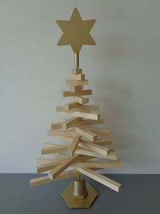 Handmade Wooden Christmas <b>Tree</b> <b>Ornament</b>, Natural Rustic Wood Holiday <b>Tree</b> Decoration for Tabletop Display, Christmas Party, Home - Product Image 5