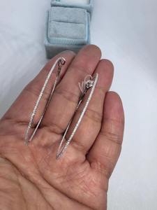 Aros Finos con Diamantes, Aros con Diamantes en el Interior y Exterior, Oro Amarillo de 14K, Aros Grandes con Diamantes, Diseño de Joyería Fina de Lujo - Product Image 5