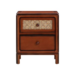 Nueva mesita de noche de madera Layton, 2 cajones, muebles de dormitorio, juego de dormitorio, embalaje de cartón de proveedor directo vietnamita - Product Image 2